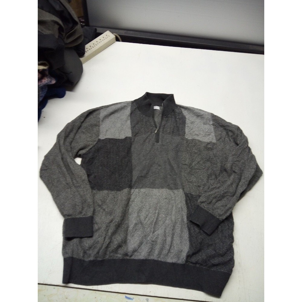Alex Cannon Men's Grey Long Sleeve 1/4 Zip Sweater Size XXL